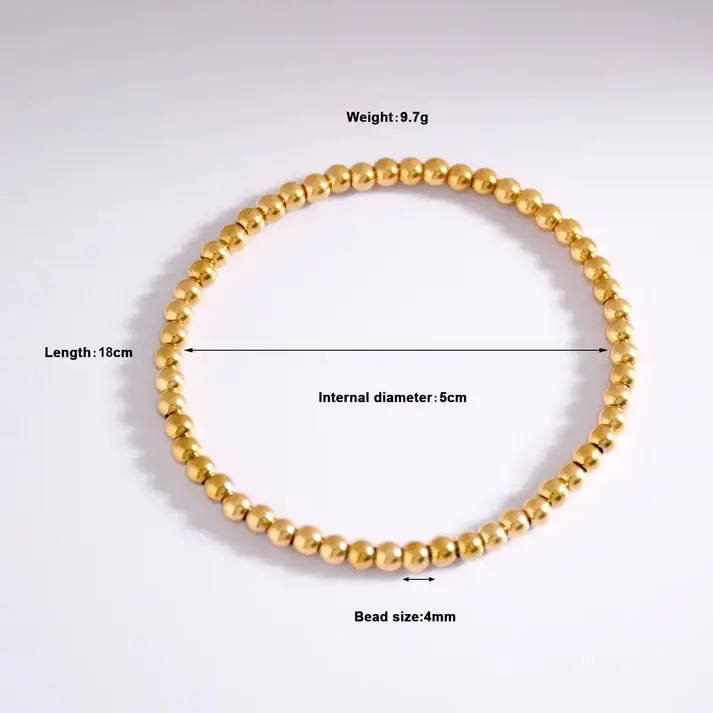 Gold Elastic Bead Bracelet : BCLT020-S