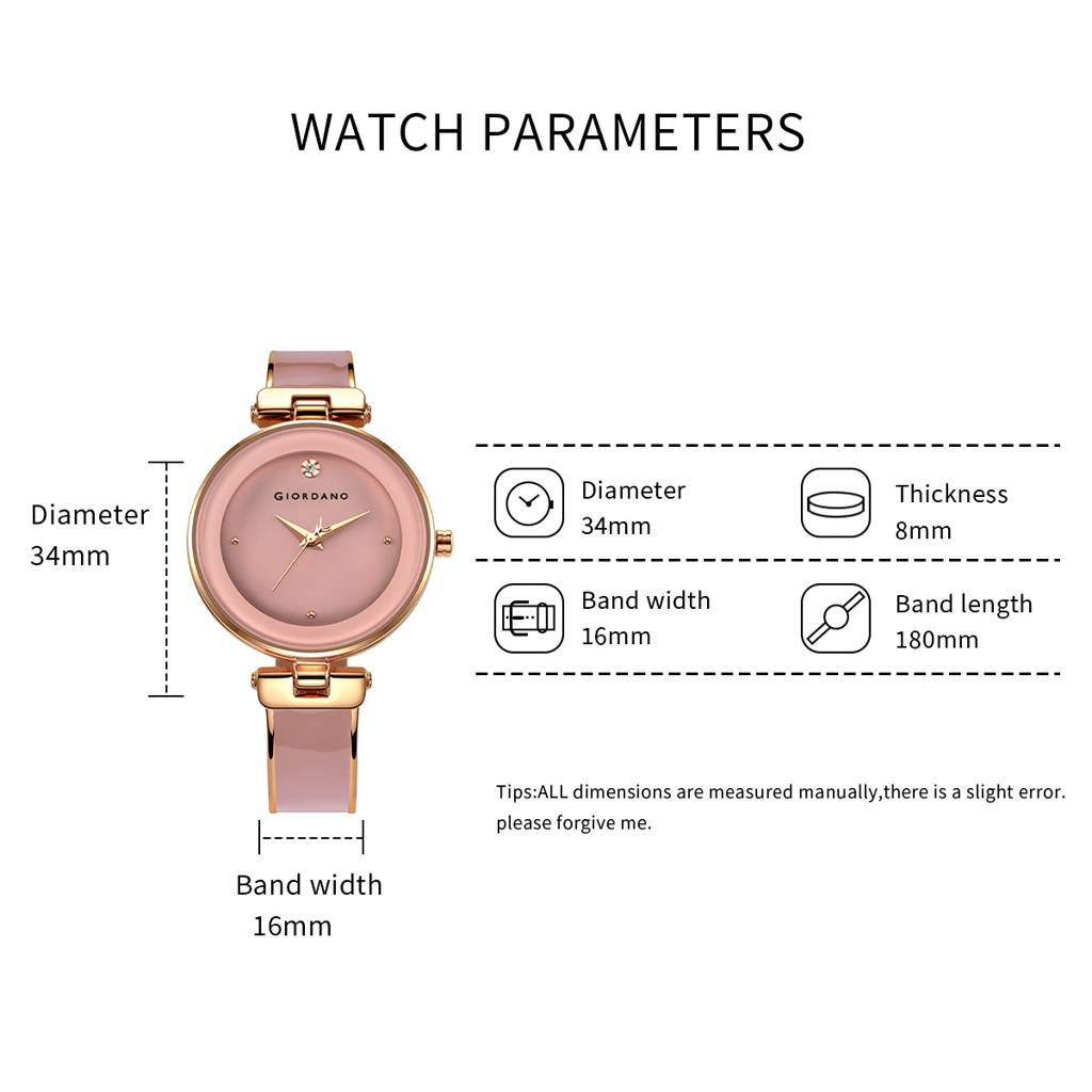 Giordano Designer Analog Watch For Women Â Glossy Round Dial & Bracelet Style Stainless Steel Strap-Gz-60099 : GZ-60099-22