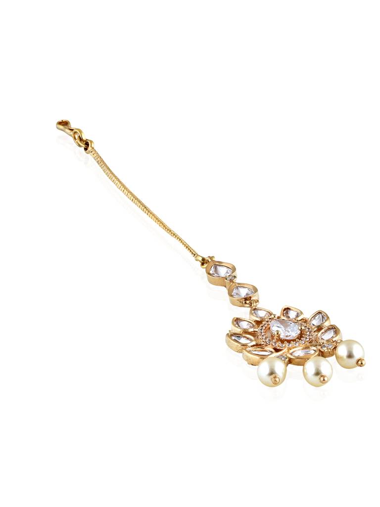 The Bridal Edit-Kundan And Pearls Maang Teeka : FAE43
