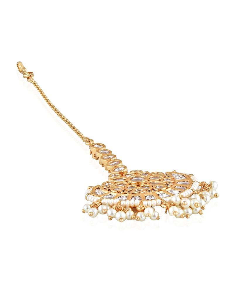 The Bridal Edit- Floral Kundan And Gold Maang Teeka : FAE44