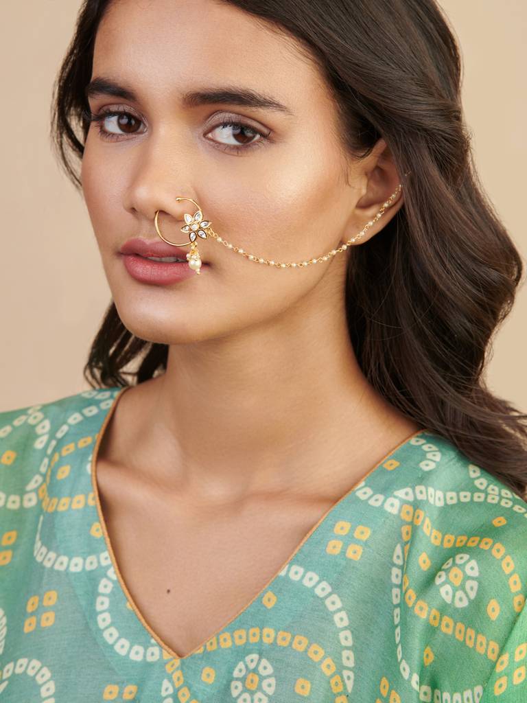 Meira Pearls Of Lily Kundan Nath : FAE50