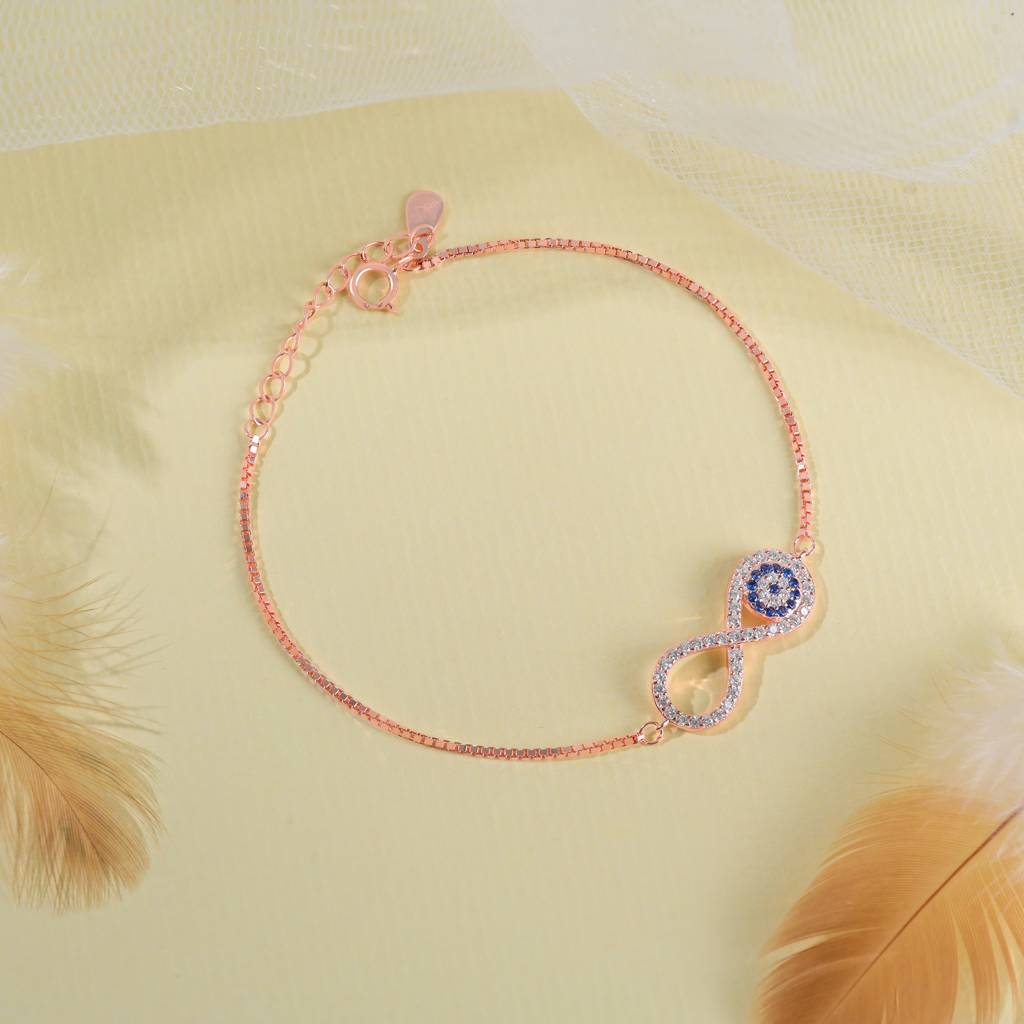 Infinity Evil Eye Bracelet In Rose Gold Color : FDLB540