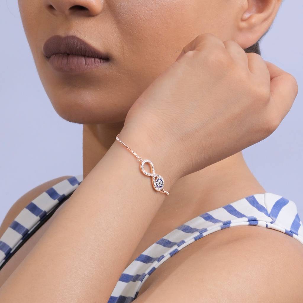 Infinity Evil Eye Bracelet In Rose Gold Color : FDLB540