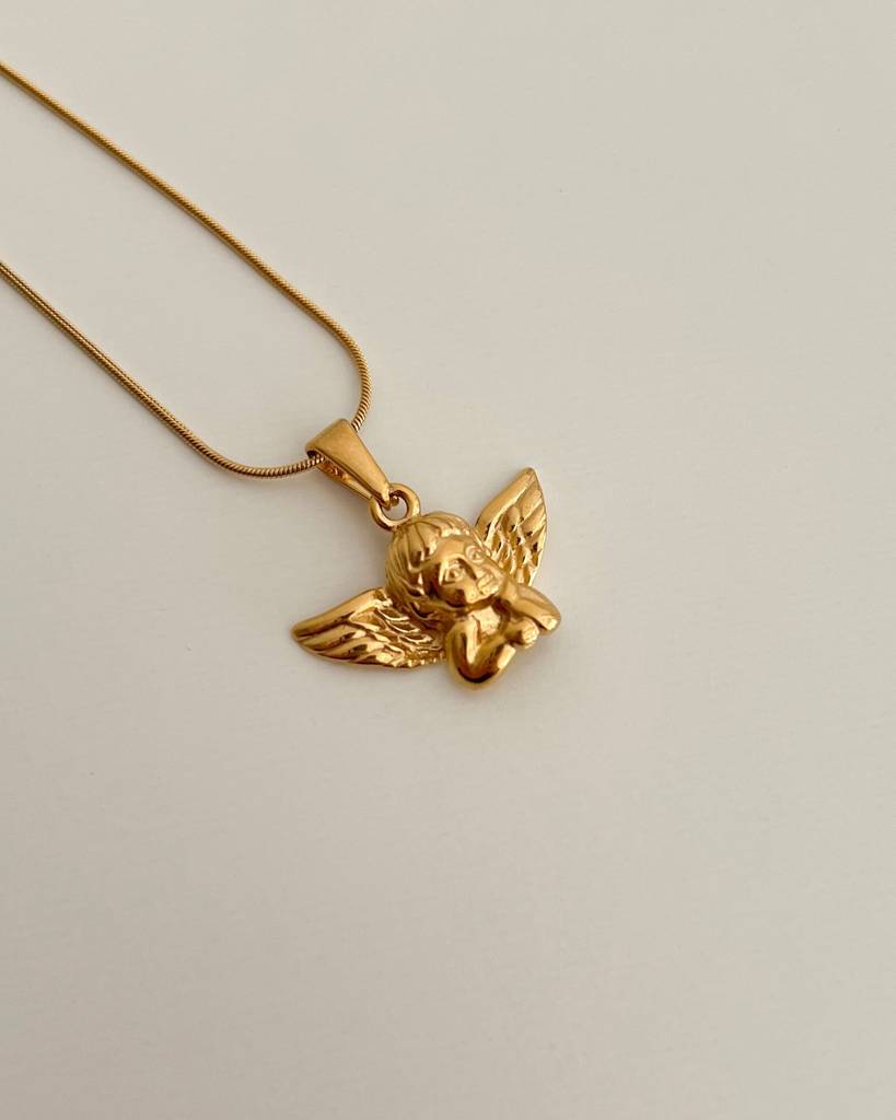 18K Gold Plated Valentines Cupid Necklace : N82