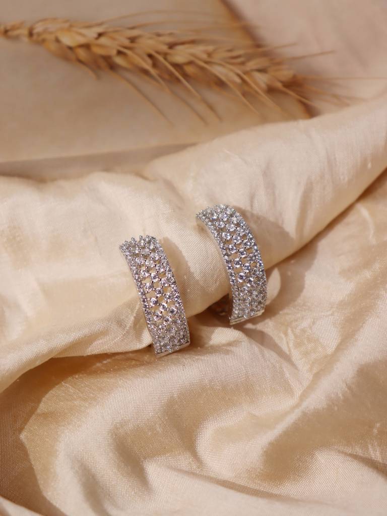 Diamante Cubic Zirconia Hoop Earrings : FEC119
