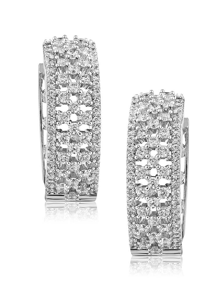 Diamante Cubic Zirconia Hoop Earrings : FEC119