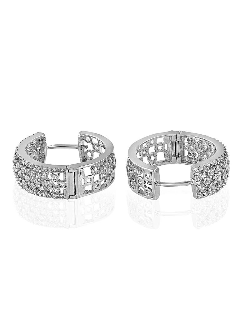 Diamante Cubic Zirconia Hoop Earrings : FEC119