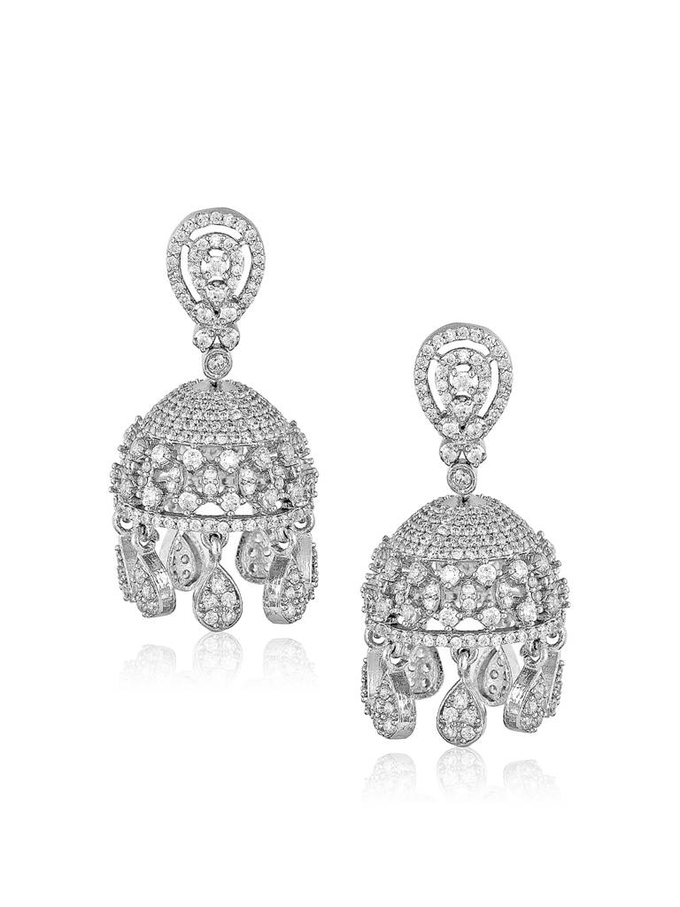 Diamante Cubic Zirconia Embellished Mini Jhumkis : FEC132