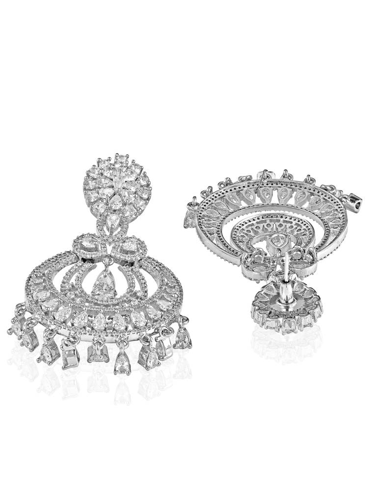 Diamante Double Layered Chandbali Earrings : FEC144