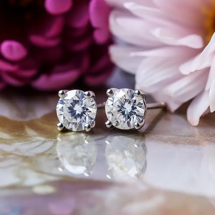 Minerva 1.00Ct Moissanite Stud Earrings : FER0297