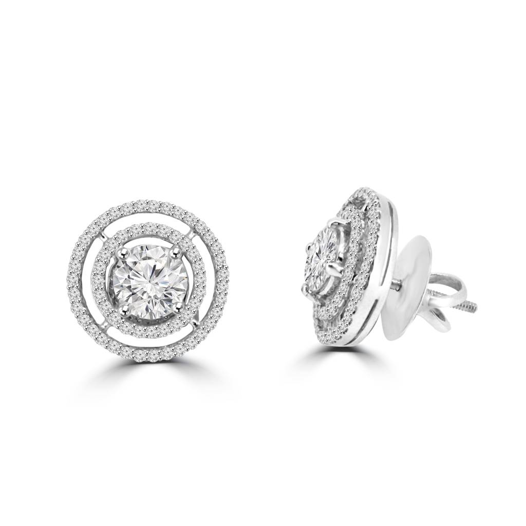 Beabia 1.5Ct Moissanite Halo Earrings : FER0507M