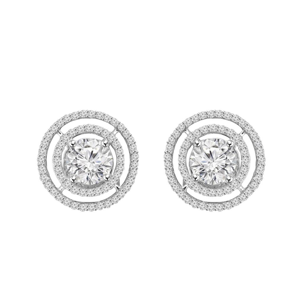 Beabia 1.5Ct Moissanite Halo Earrings : FER0507M