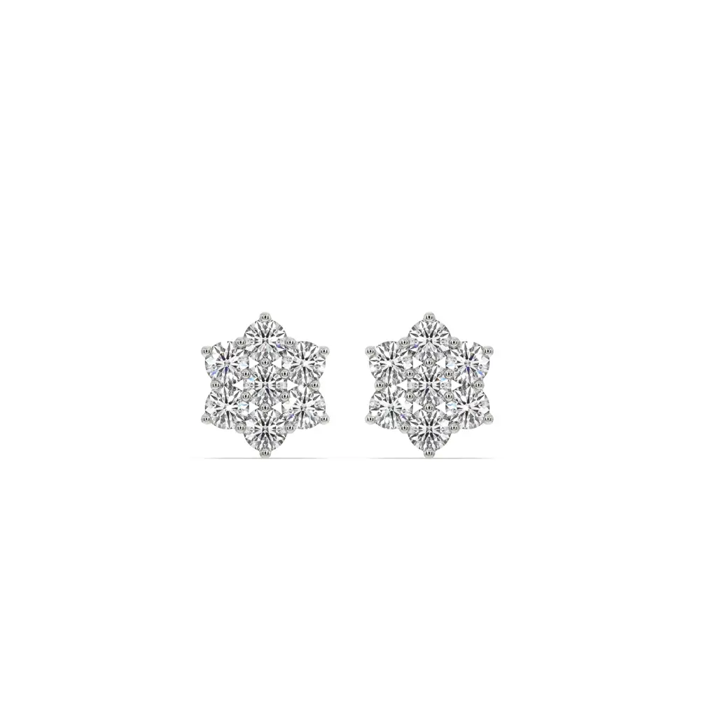0.56Ct Lab Grown Diamond Earring In 18Kt Gold Vermeil : LLER0093
