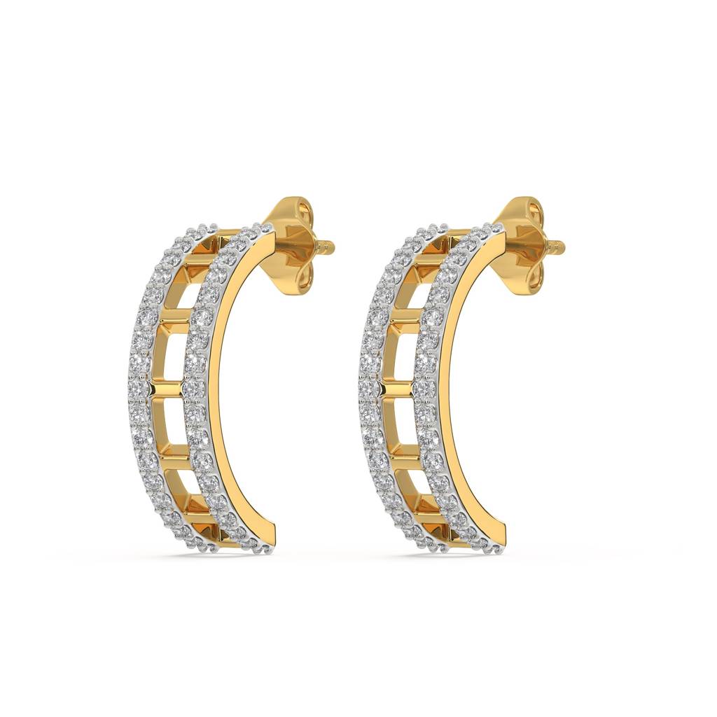 0.69Ct -Lab Grown Diamond Earring In 18Kt Gold Vermeil : LLER0097