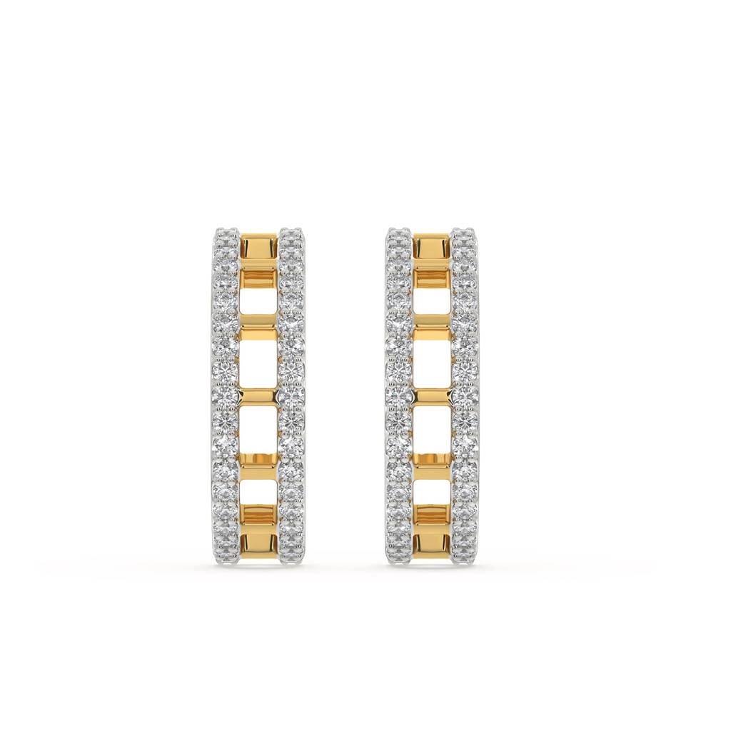 0.69Ct -Lab Grown Diamond Earring In 18Kt Gold Vermeil : LLER0097