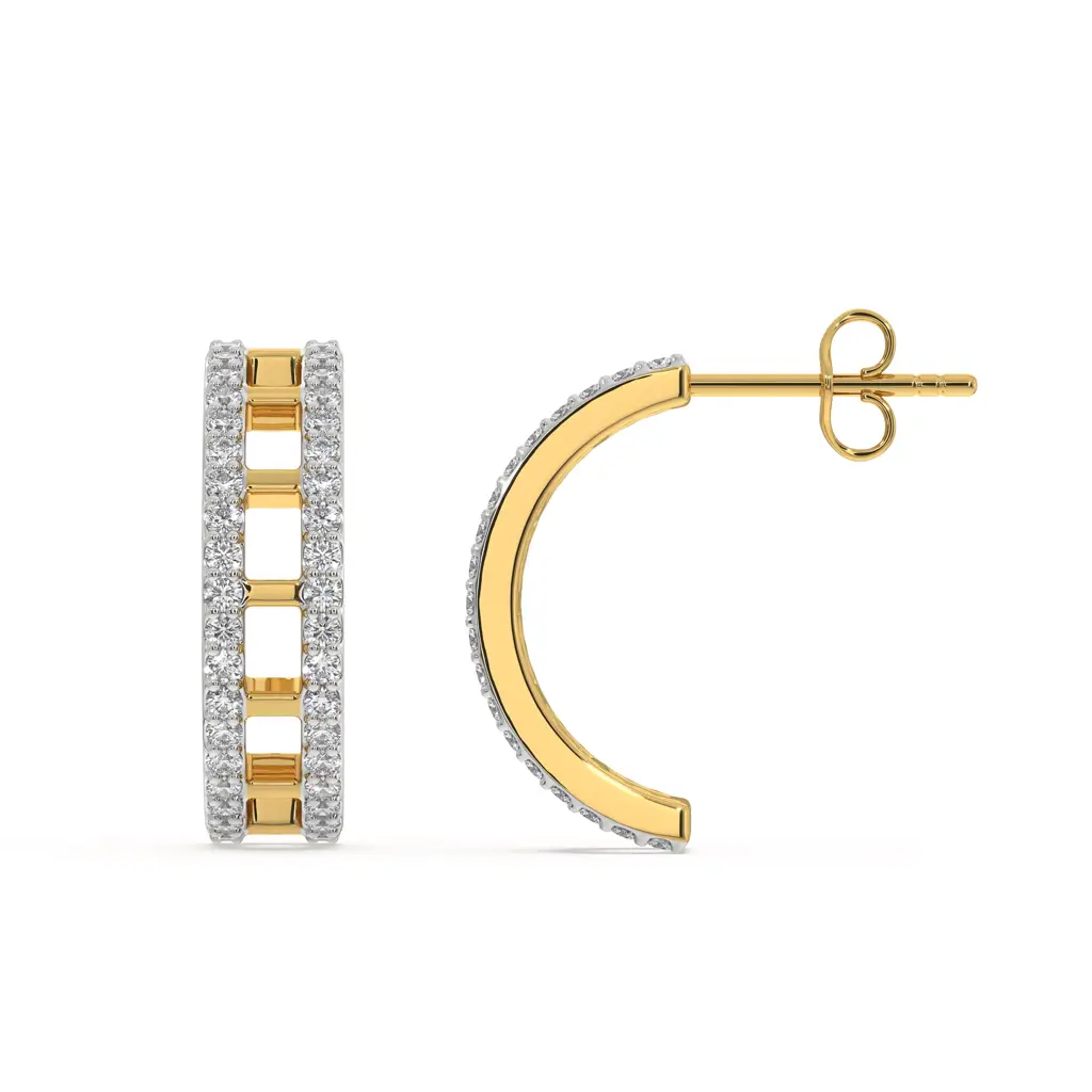 0.69Ct -Lab Grown Diamond Earring In 18Kt Gold Vermeil : LLER0097