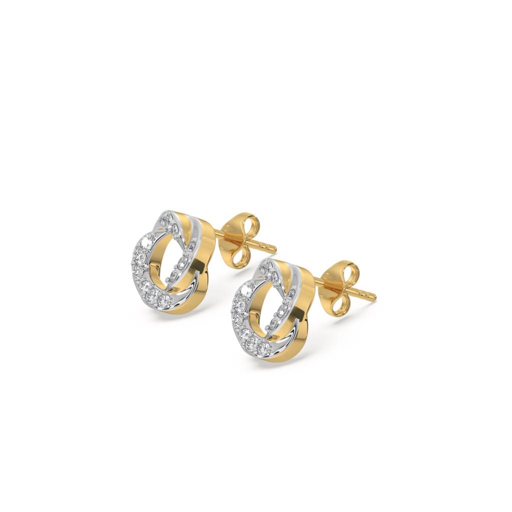 0.16Ct Lab Grown Diamond Earring In 18Kt Gold Vermeil : LLER0099