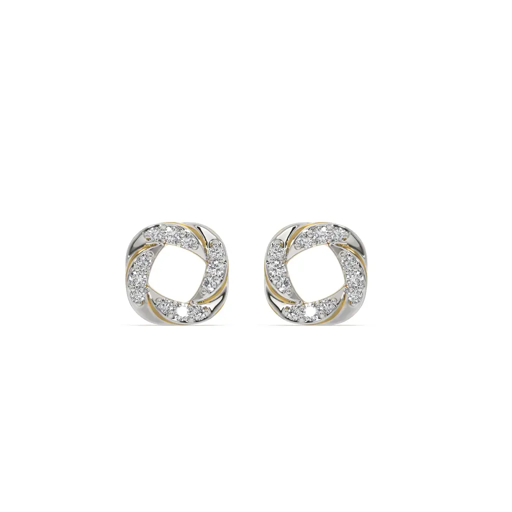 0.16Ct Lab Grown Diamond Earring In 18Kt Gold Vermeil : LLER0099