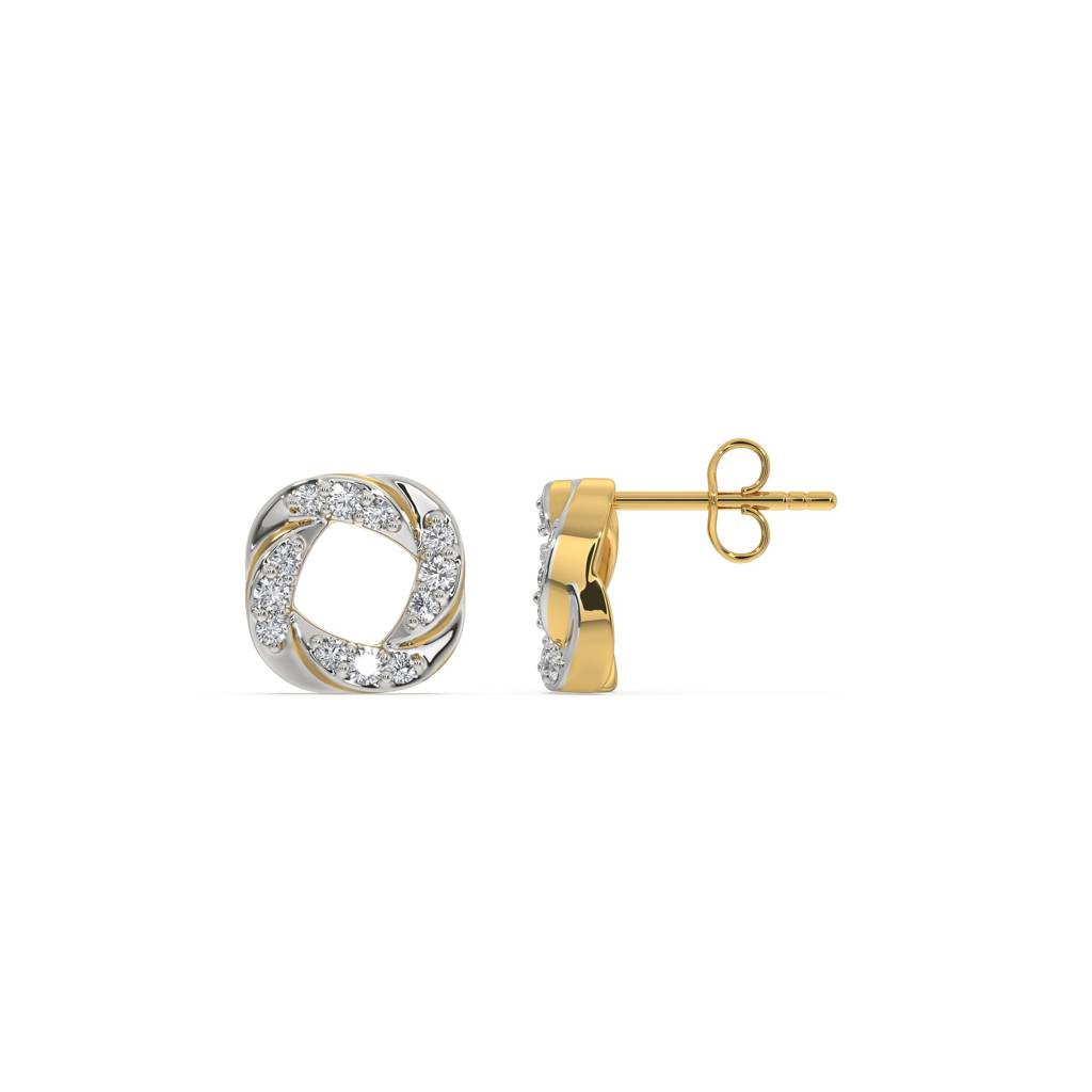 0.16Ct Lab Grown Diamond Earring In 18Kt Gold Vermeil : LLER0099