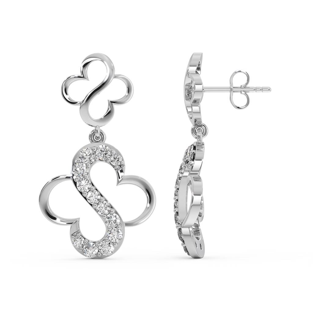 0.71Ct Lab Grown Diamond Earring In 18Kt Gold Vermeil : LLER0144