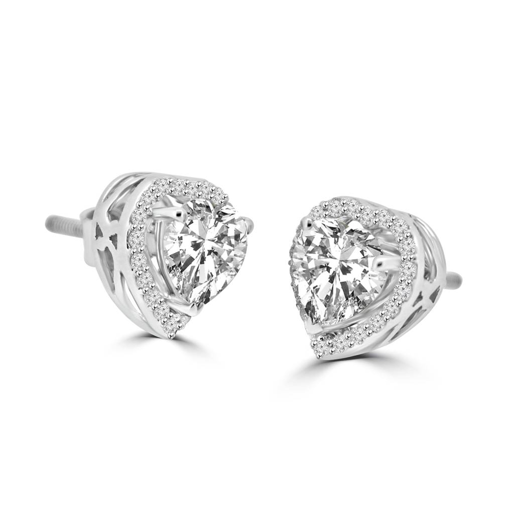 Anna 1.5Ct Moissanite Halo Earrings : FERM0411