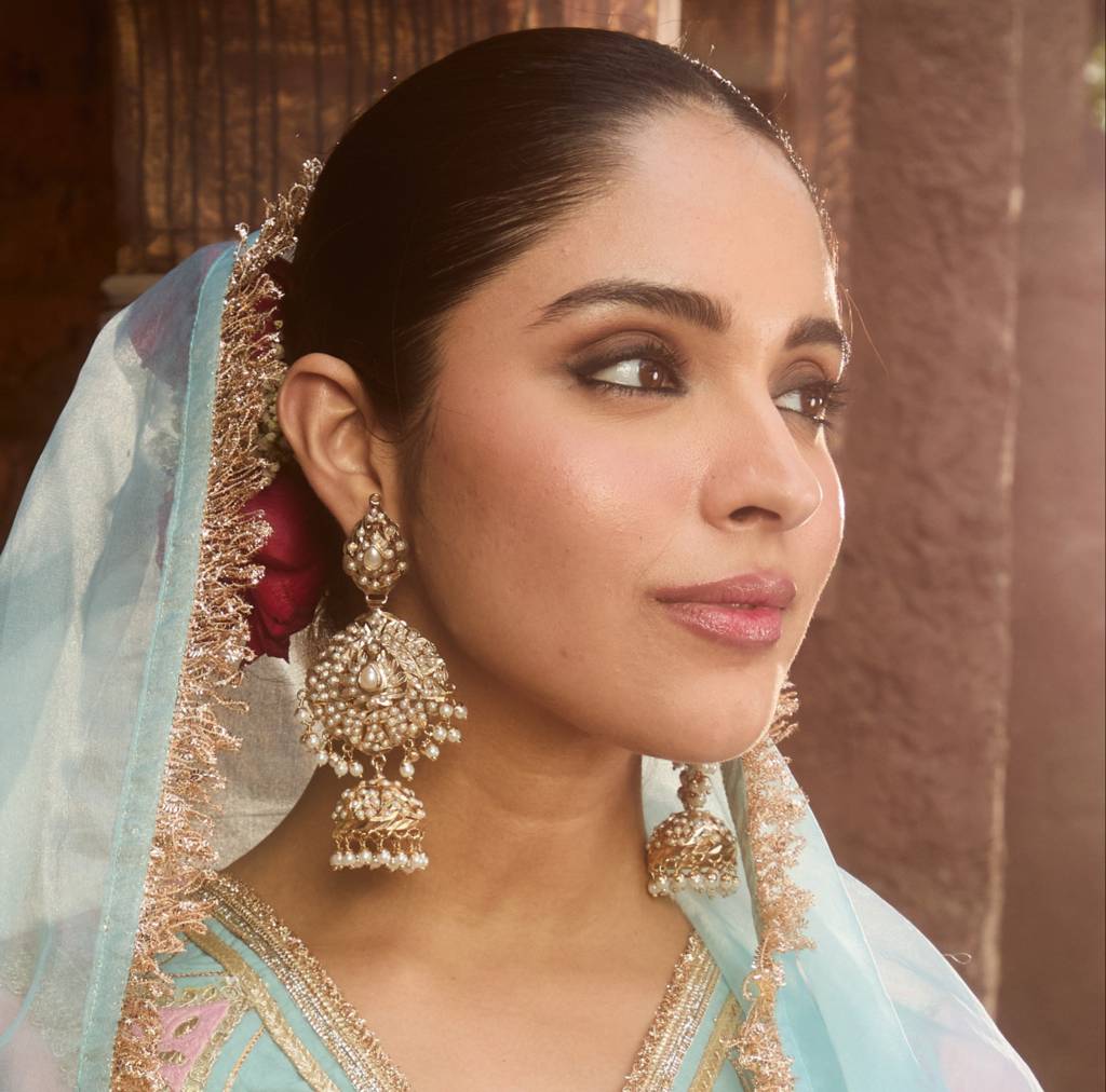Elegant White Jadau Earrings With Layered Pearl Jhumka Drops : RMQJ0248