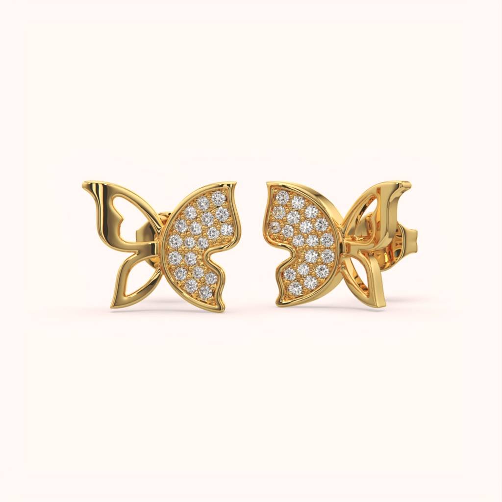 18K Gold Vermeil Twinkle Butterfly Studs : KES0030-Gold