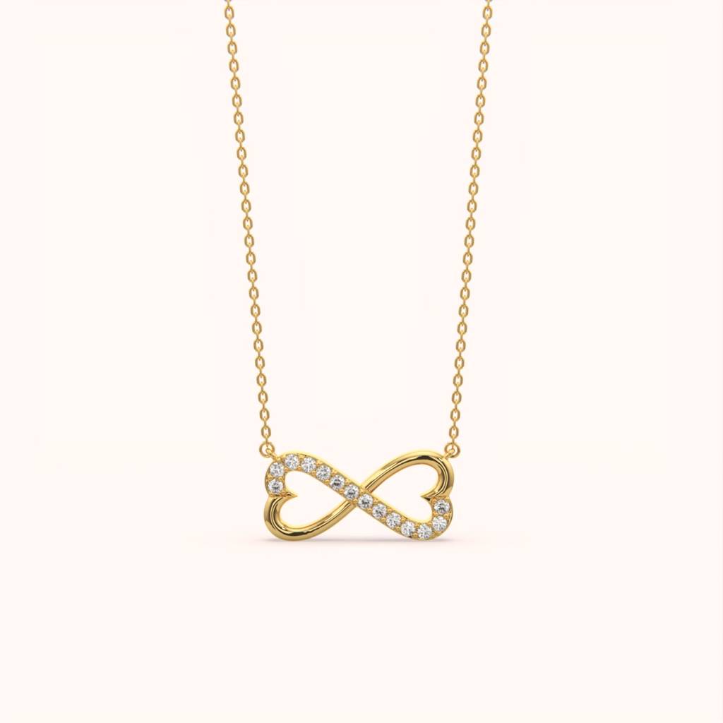 18K Gold Vermeil Infinity Heart Necklace : KNC0077-Gold