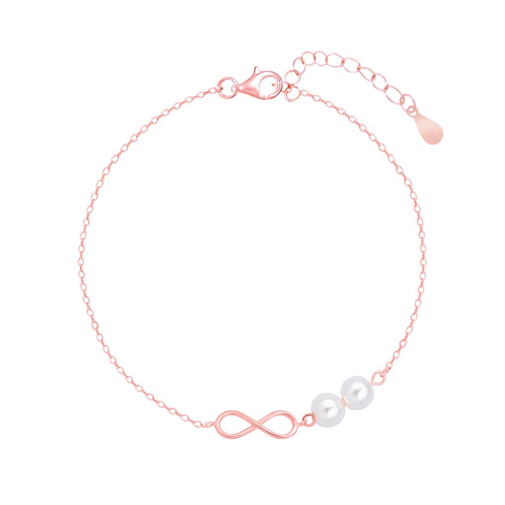 Infinity Pearl Charm Bracelet In Rose Gold Color : FGLB585