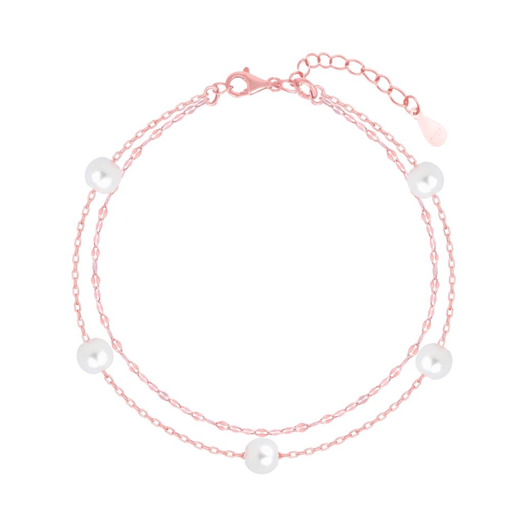 Pearl Sequence Bracelet In Rose Gold Color : FILB615