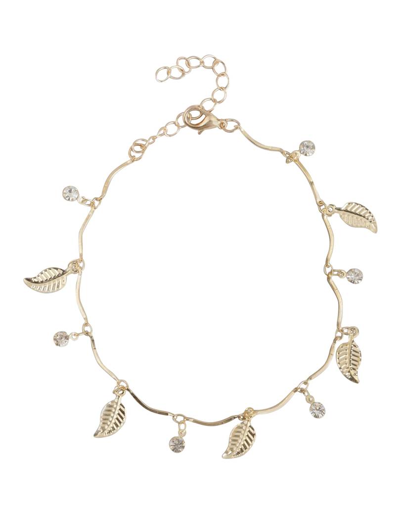 Set Of 3 Gold Plated Multi-Layered Anklet : FJA3378