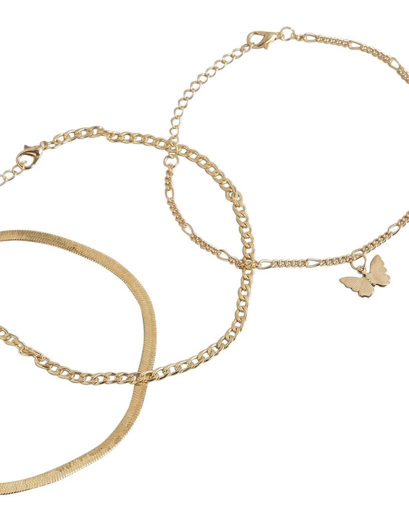 Carlton London Set Of 3 Gold-Toned Anklet : FJA3535