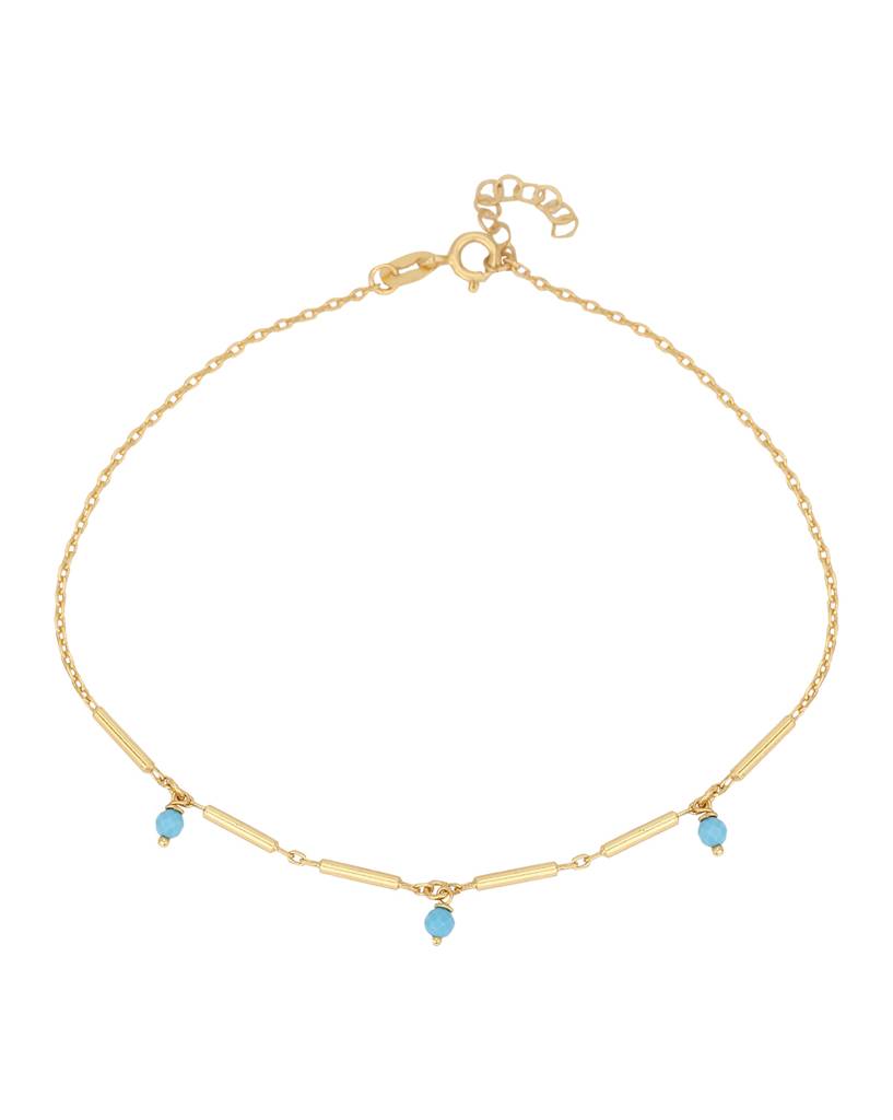 Carlton London Gold-Plated Stone Studded Handcrafted Anklet : FJA3652
