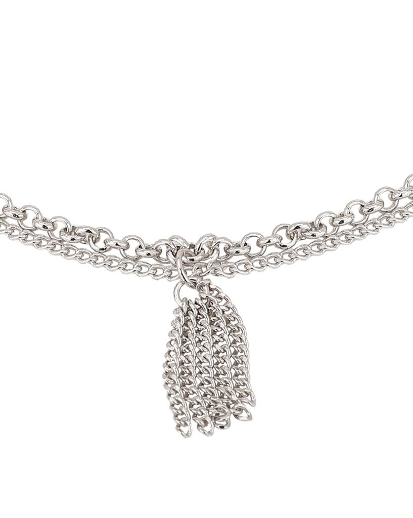 Carlton London Women Pack Of 2 Silver-Toned Rhodium-Plated Anklet : FJA3712