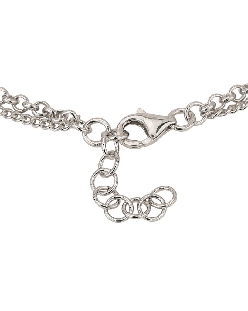 Carlton London Women Pack Of 2 Silver-Toned Rhodium-Plated Anklet : FJA3712