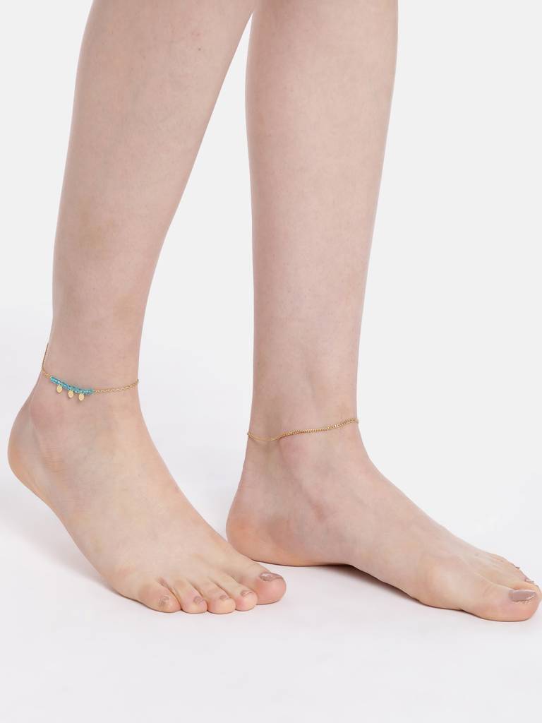 Carlton London Gold-Plated Brass Anklet : FJA3923