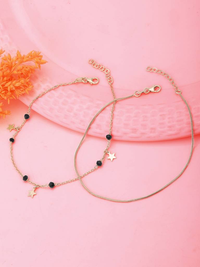 Carlton London Rose Gold-Plated Brass Anklet : FJA3927