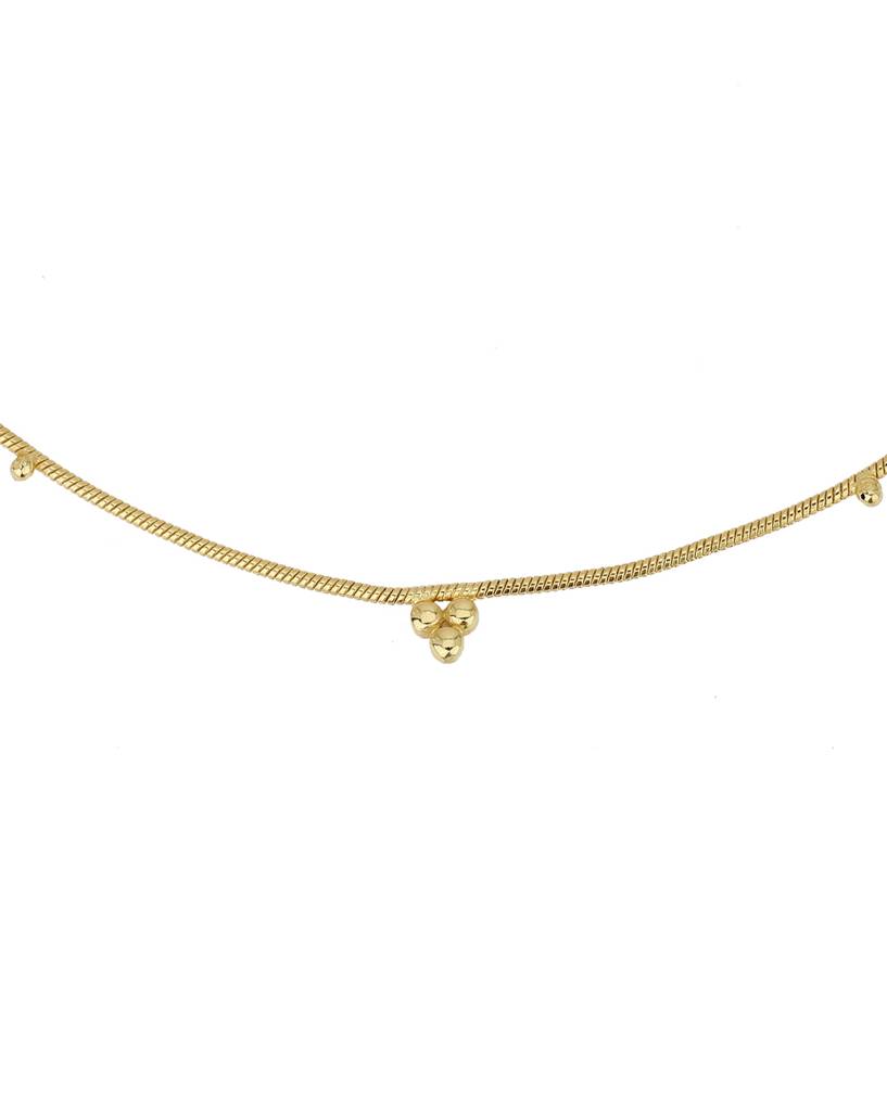 Carlton London 18Kt Gold Plated Minimal Beaded Anklet : FJA4302