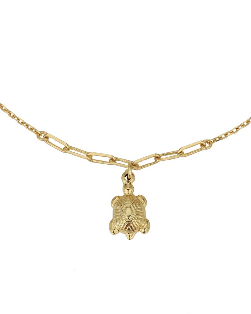 Carlton London Gold-Plated Anklet With Dangling Tortoise Charm : FJA4309