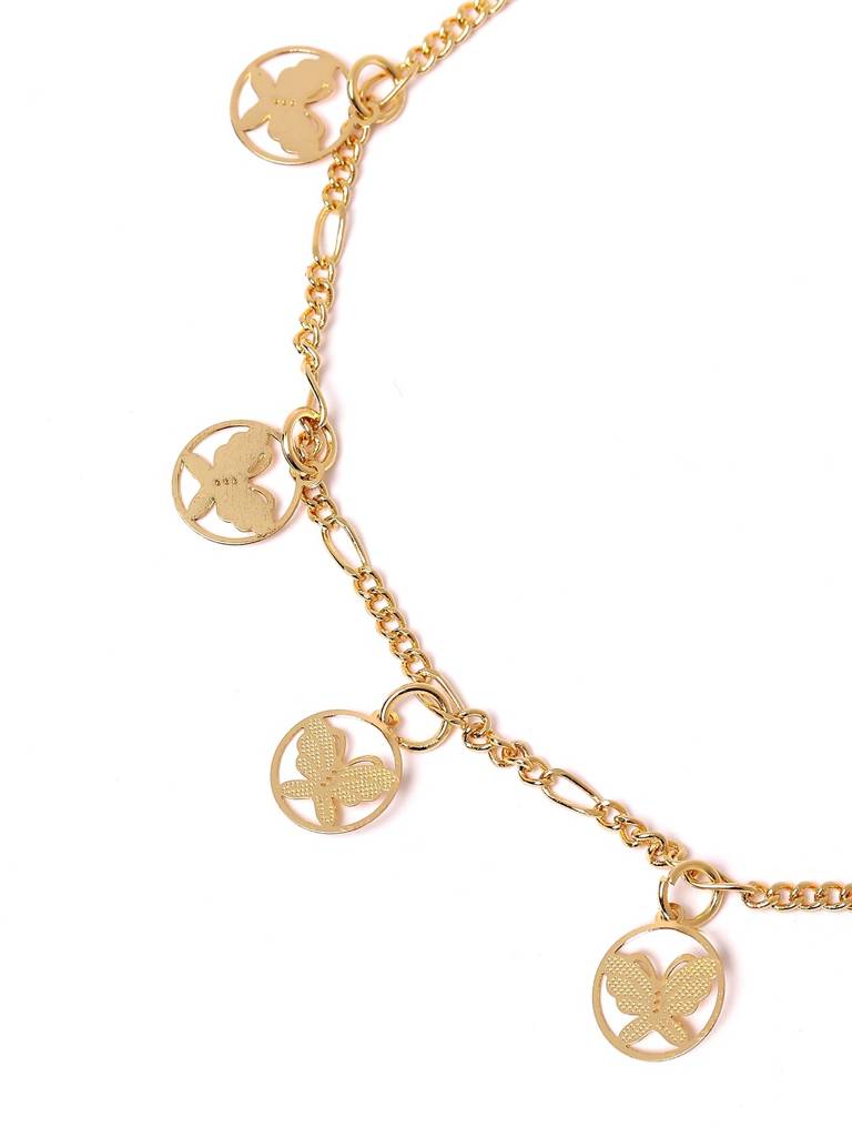 Gold Plated Multiple Butterfly Charm Anklet : FJA5379