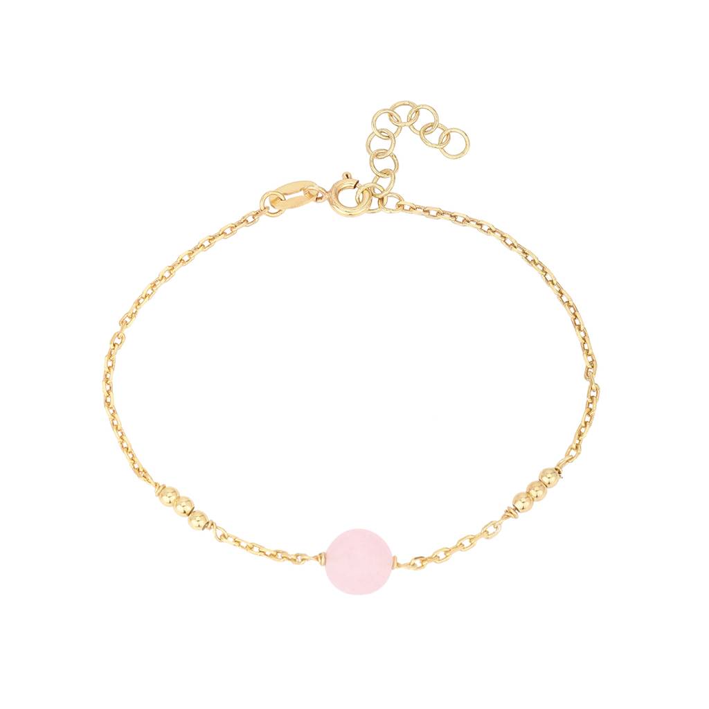 Carlton London Gold-Plated Pink Opal Studded Handcrafted Bracelet : FJB3664