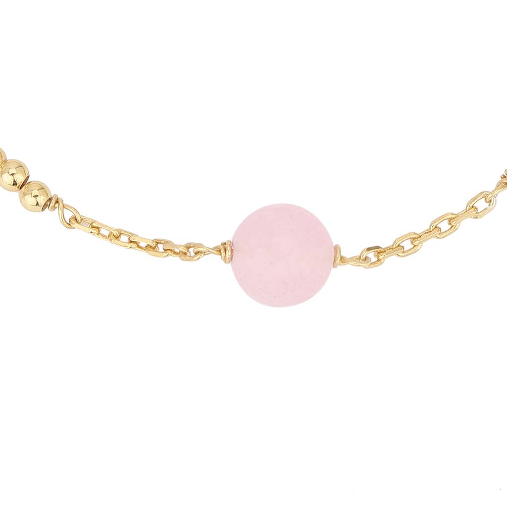 Carlton London Gold-Plated Pink Opal Studded Handcrafted Bracelet : FJB3664