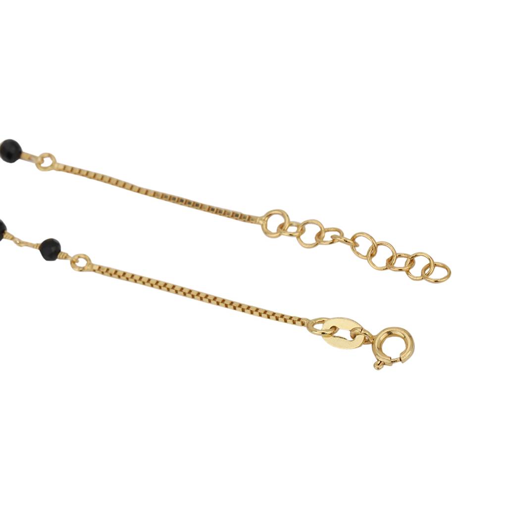 Carlton London Gold-Plated Black Cubic Zirconia Studded Handcrafted Bracelet : FJB3686
