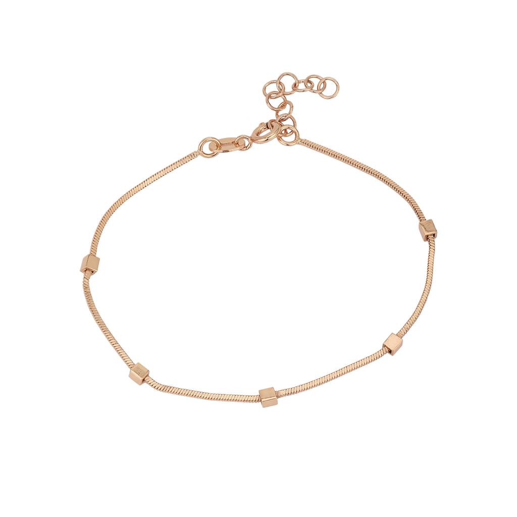 Carlton London Women Rose Gold Plated Brass Charm Bracelet : FJB3755