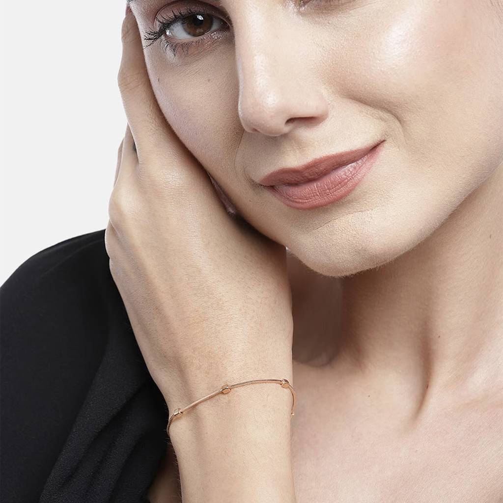 Carlton London Women Rose Gold Plated Brass Charm Bracelet : FJB3755