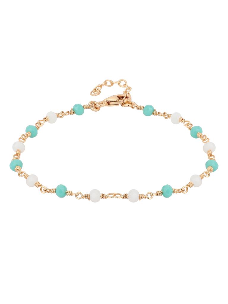 Carlton London Women Gold-Toned & Green Brass Gold-Plated Charm Bracelet : FJB3804