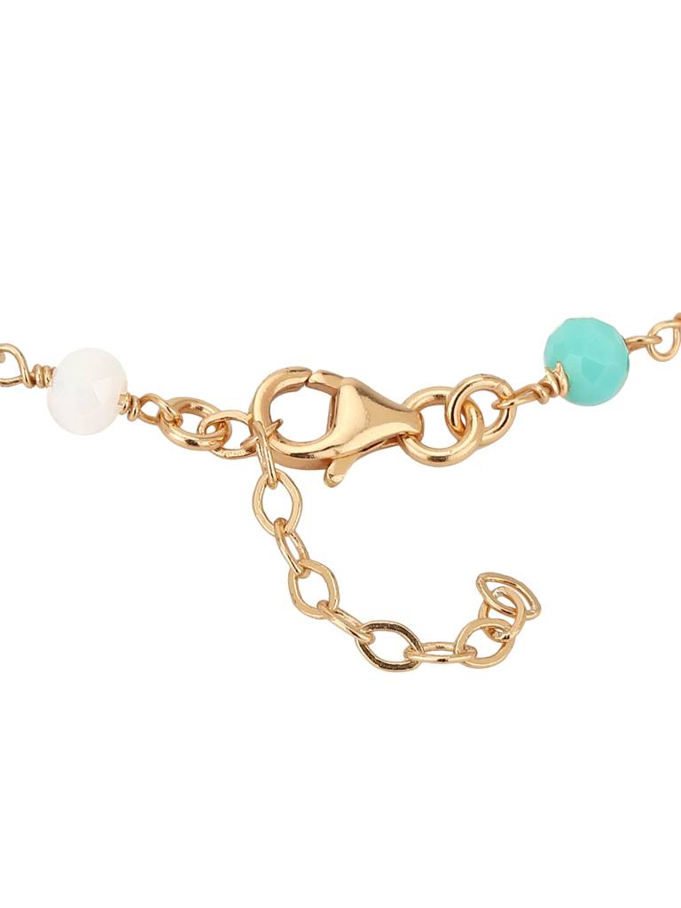 Carlton London Women Gold-Toned & Green Brass Gold-Plated Charm Bracelet : FJB3804