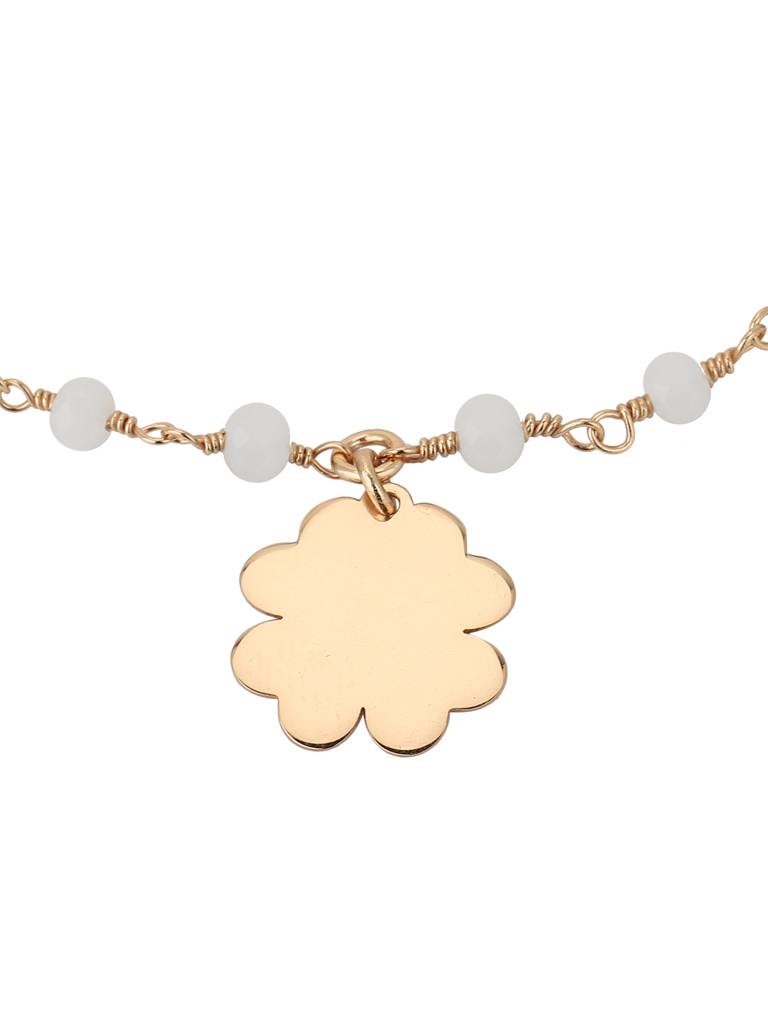 Carlton London Women Gold-Toned & White Brass Gold-Plated Charm Bracelet : FJB3822