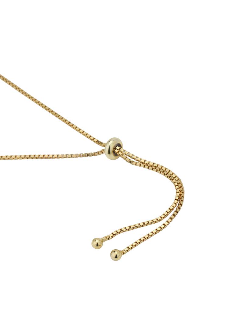 Women Brass Cubic Zirconia Gold-Plated Charm Bracelet : FJB3917