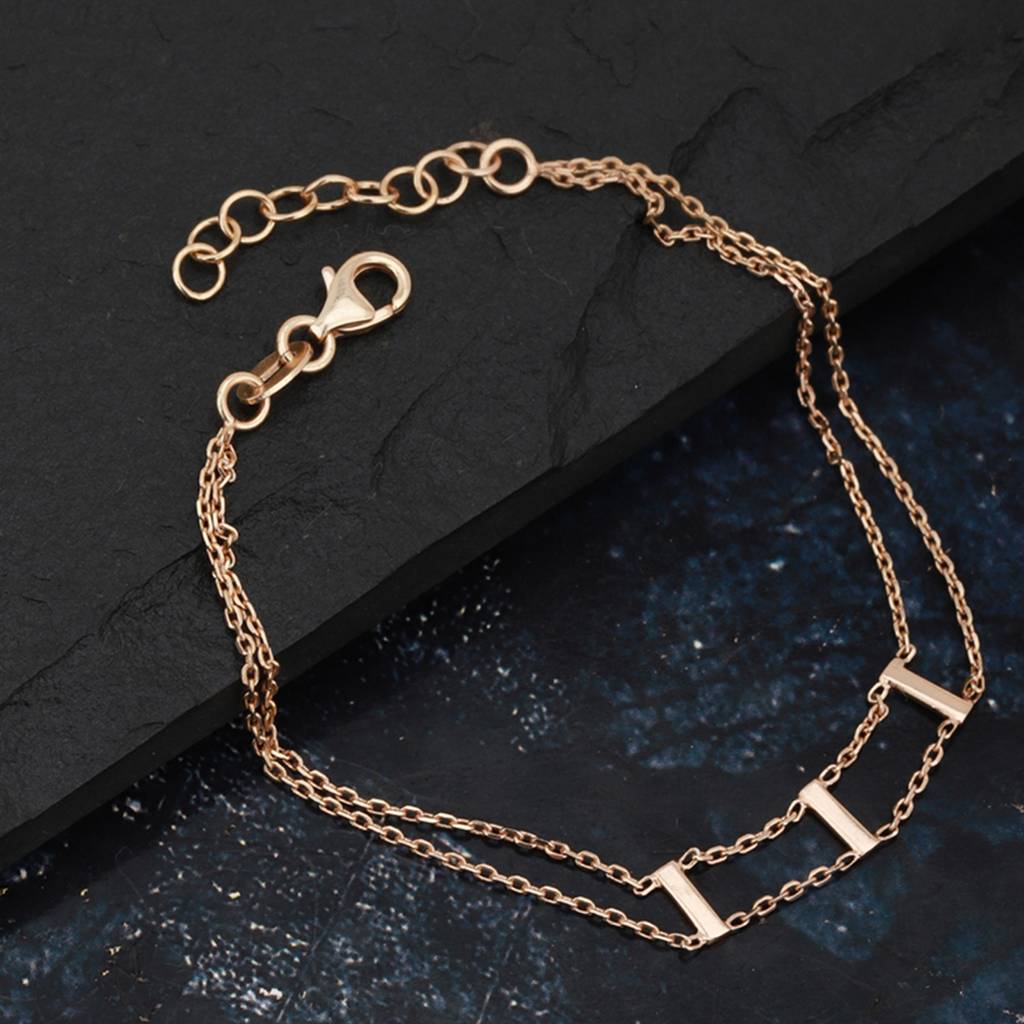 Carlton London Women Rose Gold-Plated Link Bracelet : FJB4350